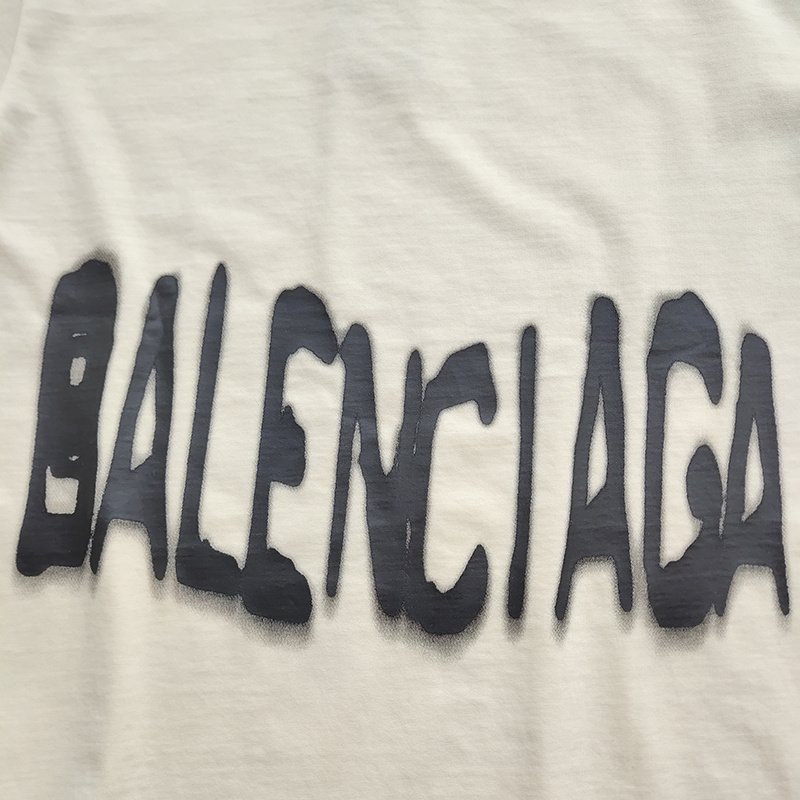 Футболка Gucci X Balenciaga Logo Paint "White" фото № 5