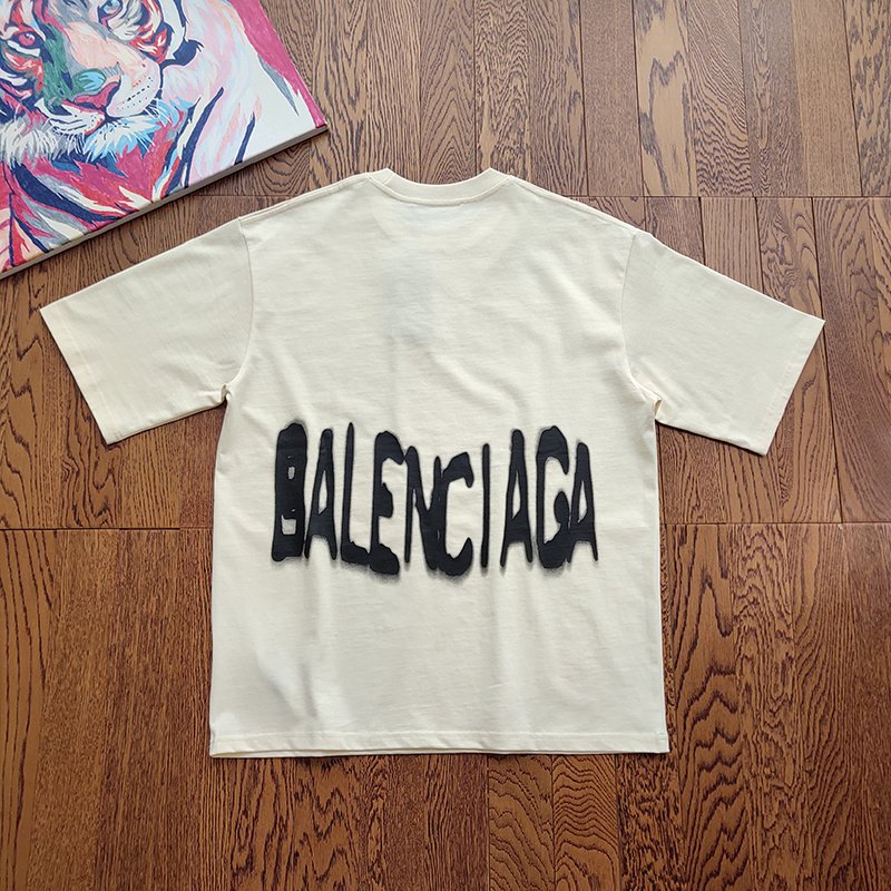 Футболка Gucci X Balenciaga Logo Paint "White" фото № 7