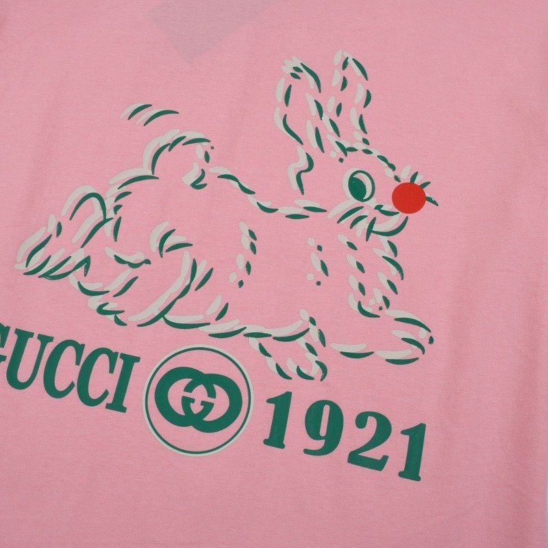 Футболка Gucci Fleeing Rabbit Print "Pink" фото № 6