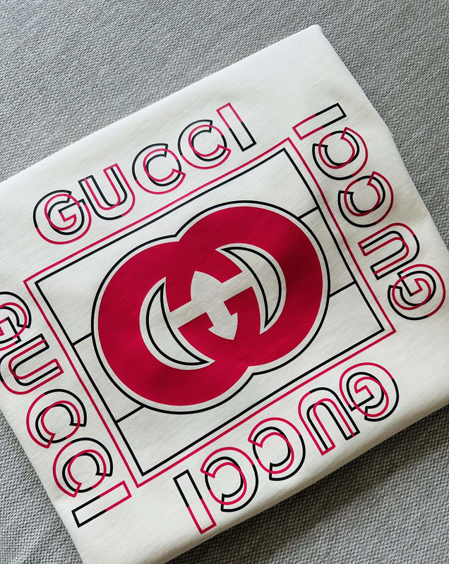 Футболка Gucci Logo In Square "White" фото № 7