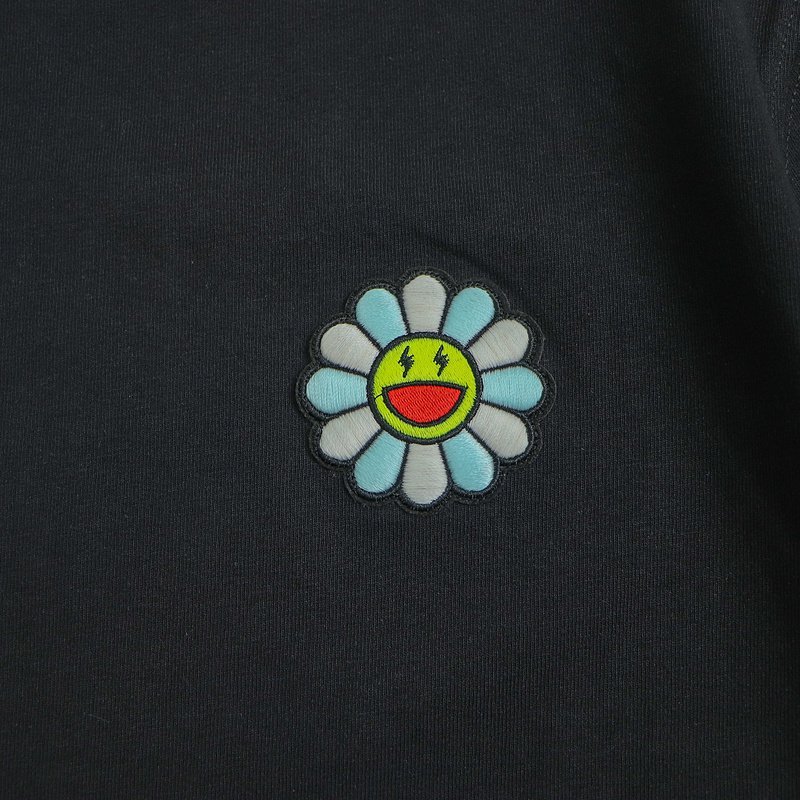 Футболка JBalvin Print Small Flower Applique Front "Black" фото № 6