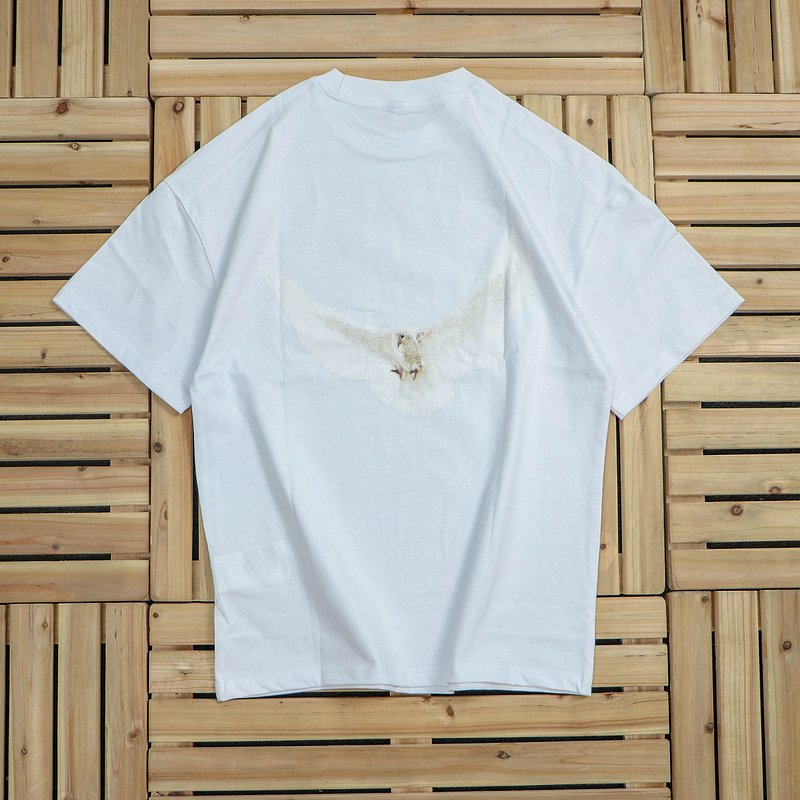 Футболка Jil Sander Front Inscription And Back Bird Print "White" фото № 2