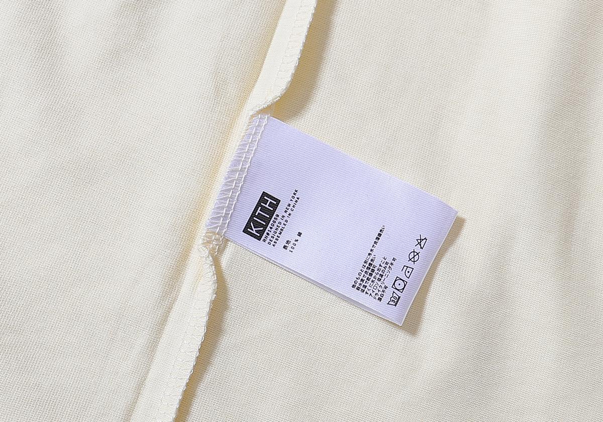 Футболка Kith Green Logo Flowers "Beige" фото № 4