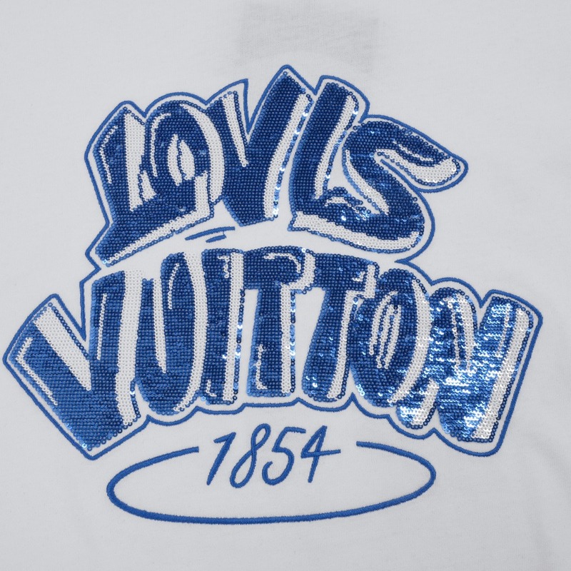 Футболка Louis Vuitton Logo Made Of Sequins "White" фото № 5