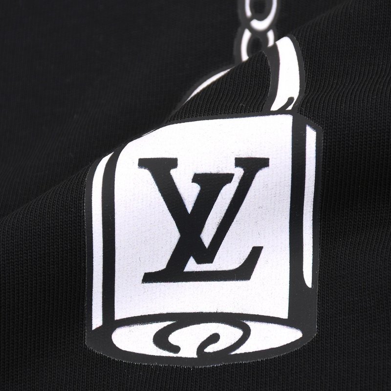 Футболка Louis Vuitton With Imitation Suspension And Lock "Black" фото № 7