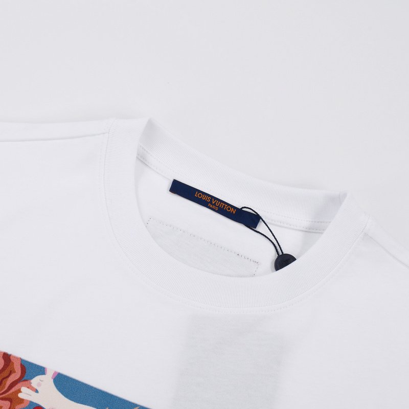 Футболка Louis Vuitton Painting - Flowers And Hares "White" фото № 3