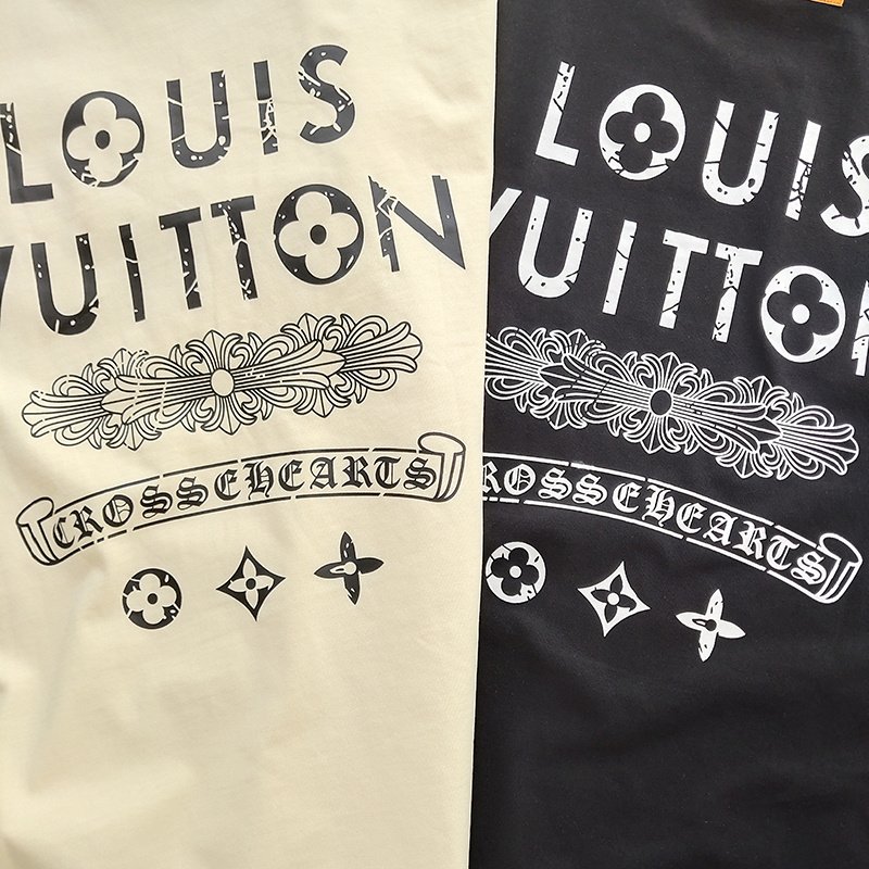 Футболка Louis Vuitton X Chrome Hearts With Logos "Black" фото № 3
