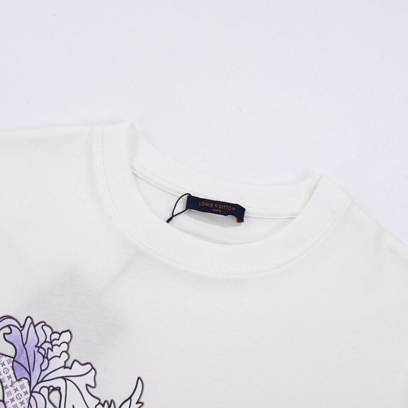 Футболка Louis Vuitton Printed With Leaves "White" фото № 3
