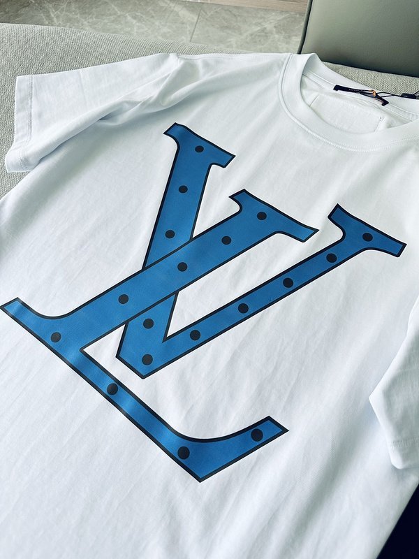 Футболка Louis Vuitton With Large Blue Print "White" фото № 4