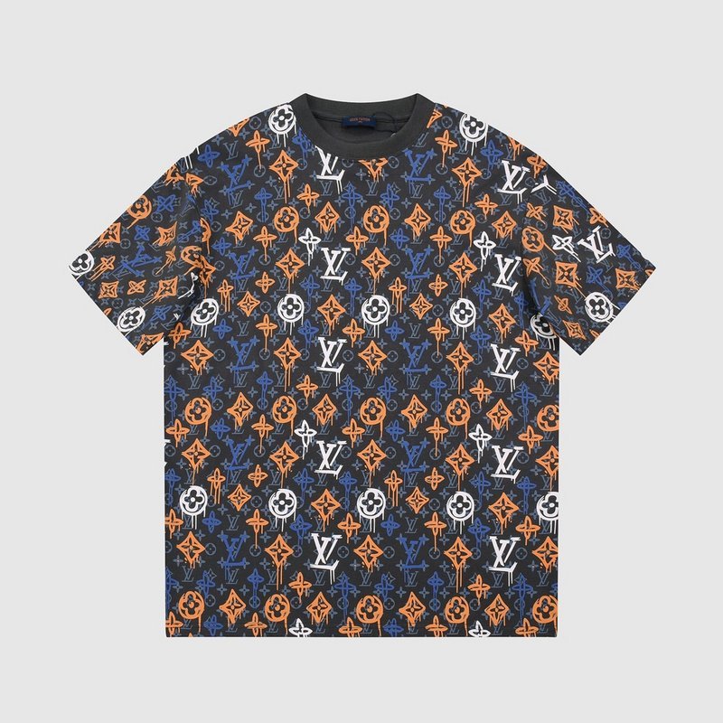 Футболка Louis Vuitton With Monogram Pattern "Gray/Orange" фото № 2