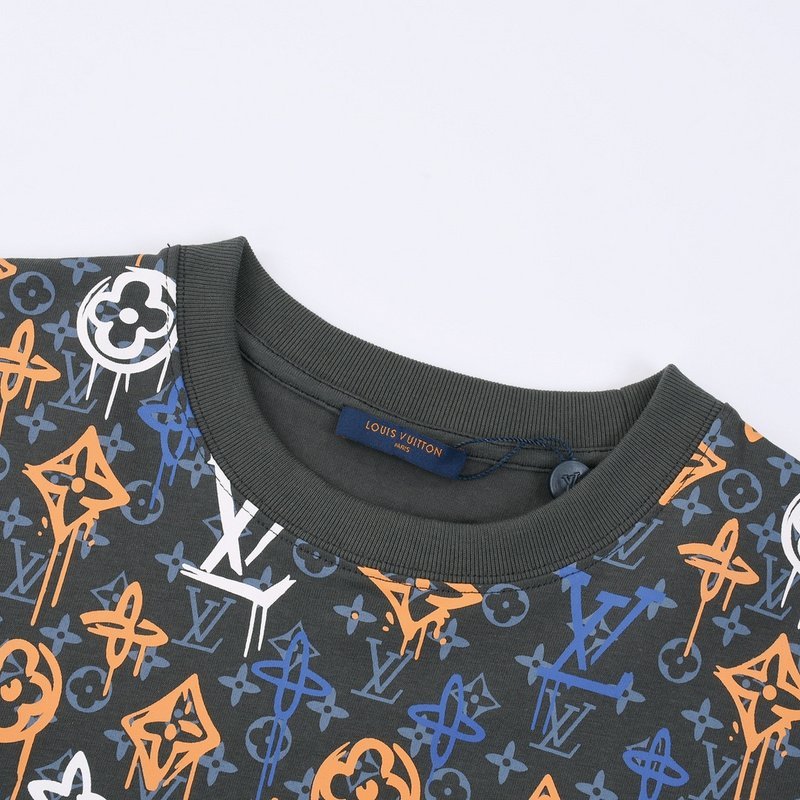 Футболка Louis Vuitton With Monogram Pattern "Gray/Orange" фото № 8