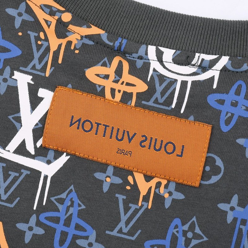 Футболка Louis Vuitton With Monogram Pattern "Gray/Orange" фото № 7