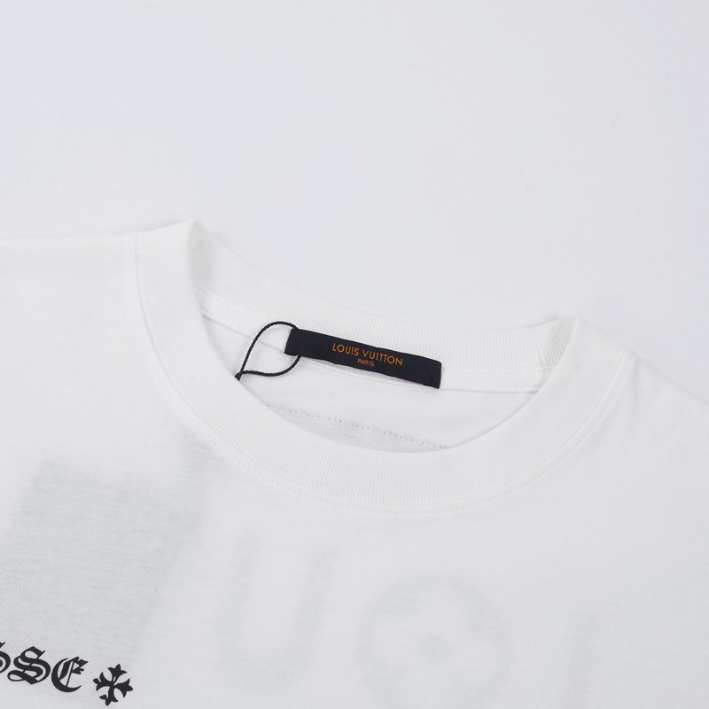 Футболка Louis Vuitton X Chrome Hearts With An Inscription And Logo "White" фото № 4