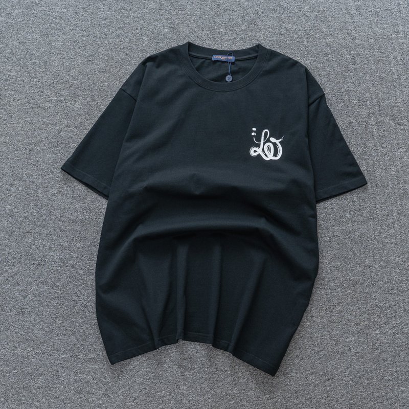 Футболка Louis Vuitton With Curly Logo "Black" фото № 2