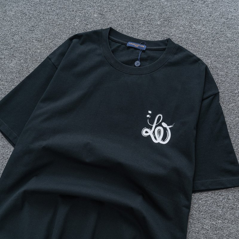 Футболка Louis Vuitton With Curly Logo "Black" фото № 6