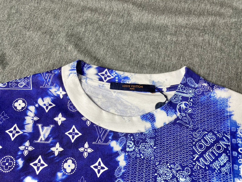 Футболка Louis Vuitton White Spots And Brand Logos "Blue/White" фото № 3