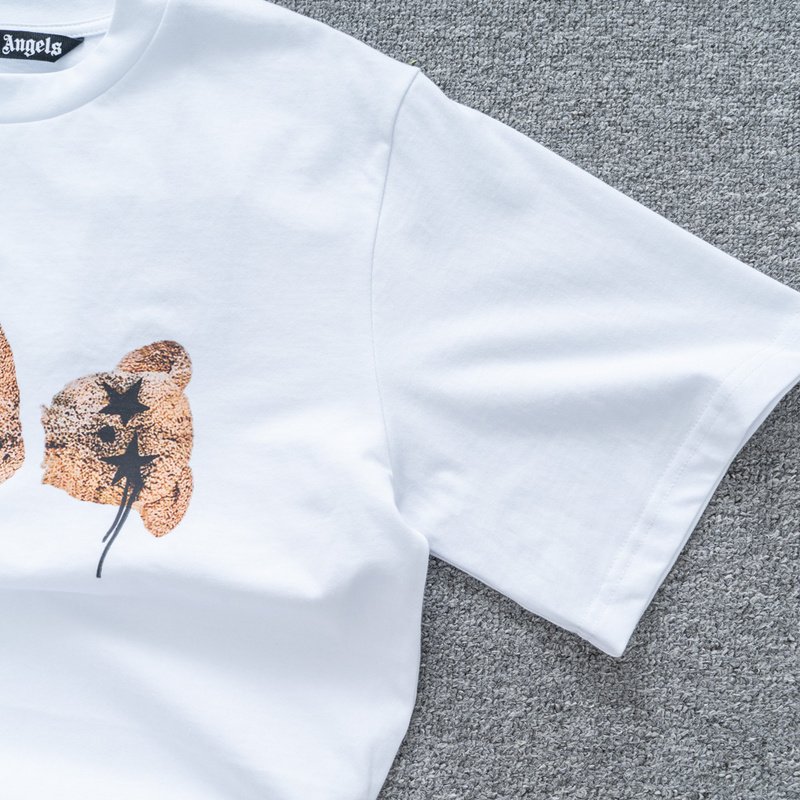 Футболка Palm Angels Ripped Toy With Logo "White" фото № 5