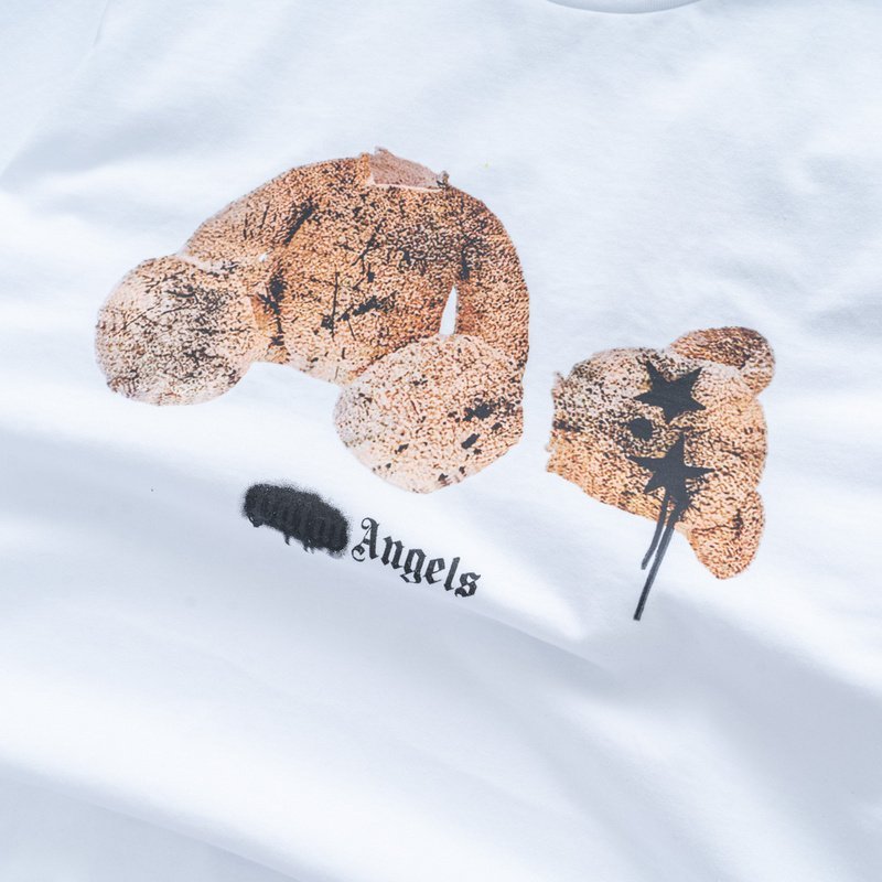 Футболка Palm Angels Ripped Toy With Logo "White" фото № 8