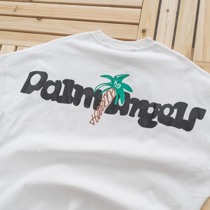 Футболка Palm Angels Palm Tree With Eyes "White" фото № 3