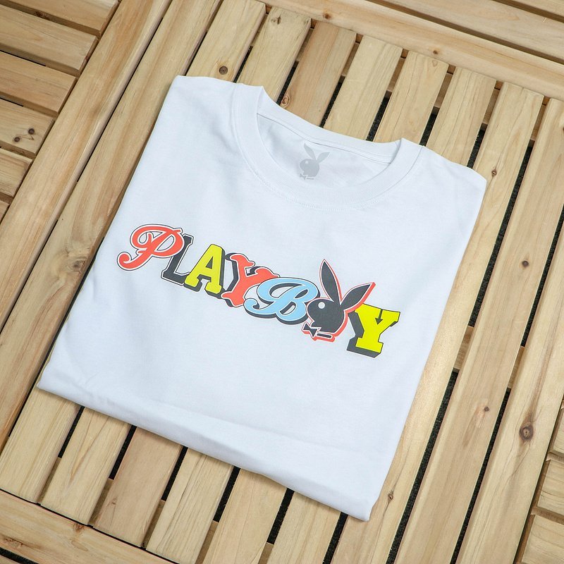 Футболка Playboy Inscription With Multicolor Letters "White" фото № 8