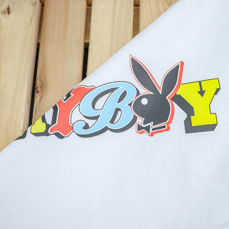Футболка Playboy Inscription With Multicolor Letters "White" фото № 7