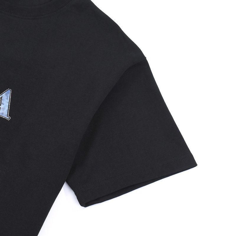 Футболка Prada With Text Logo Made Of Rhinestones "Black" фото № 3