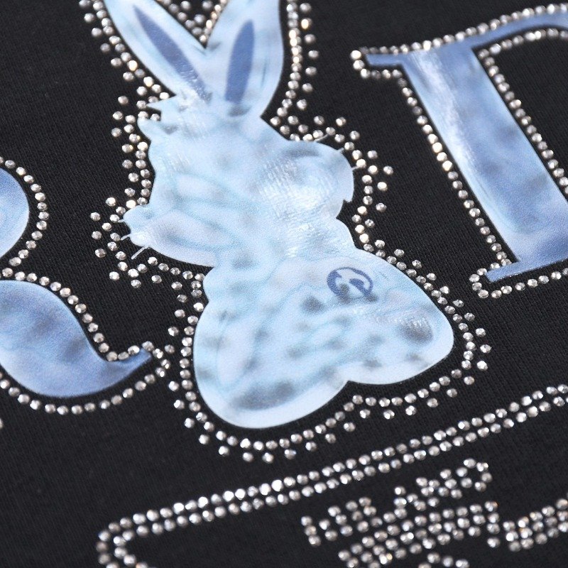 Футболка Prada With Text Logo Made Of Rhinestones "Black" фото № 4