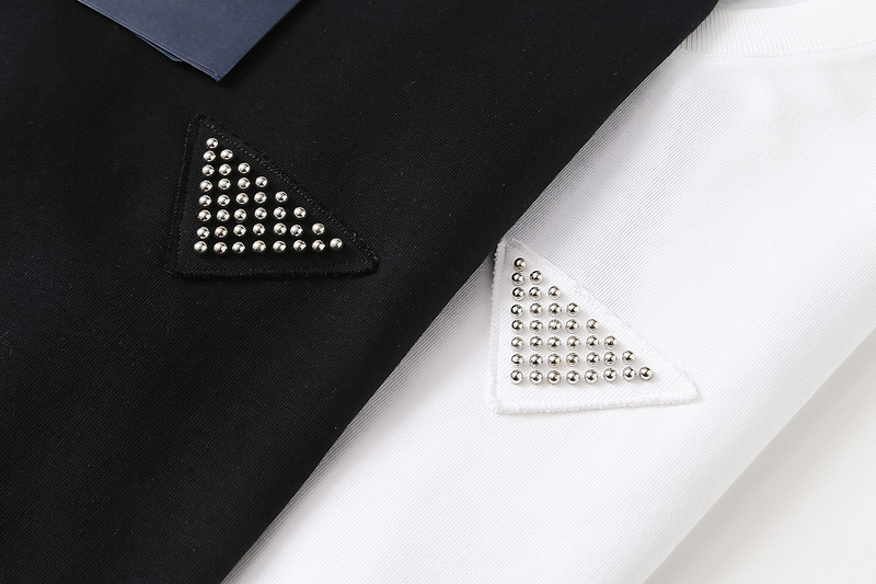 Футболка Prada Logo Made Of Beads "Black" фото № 4