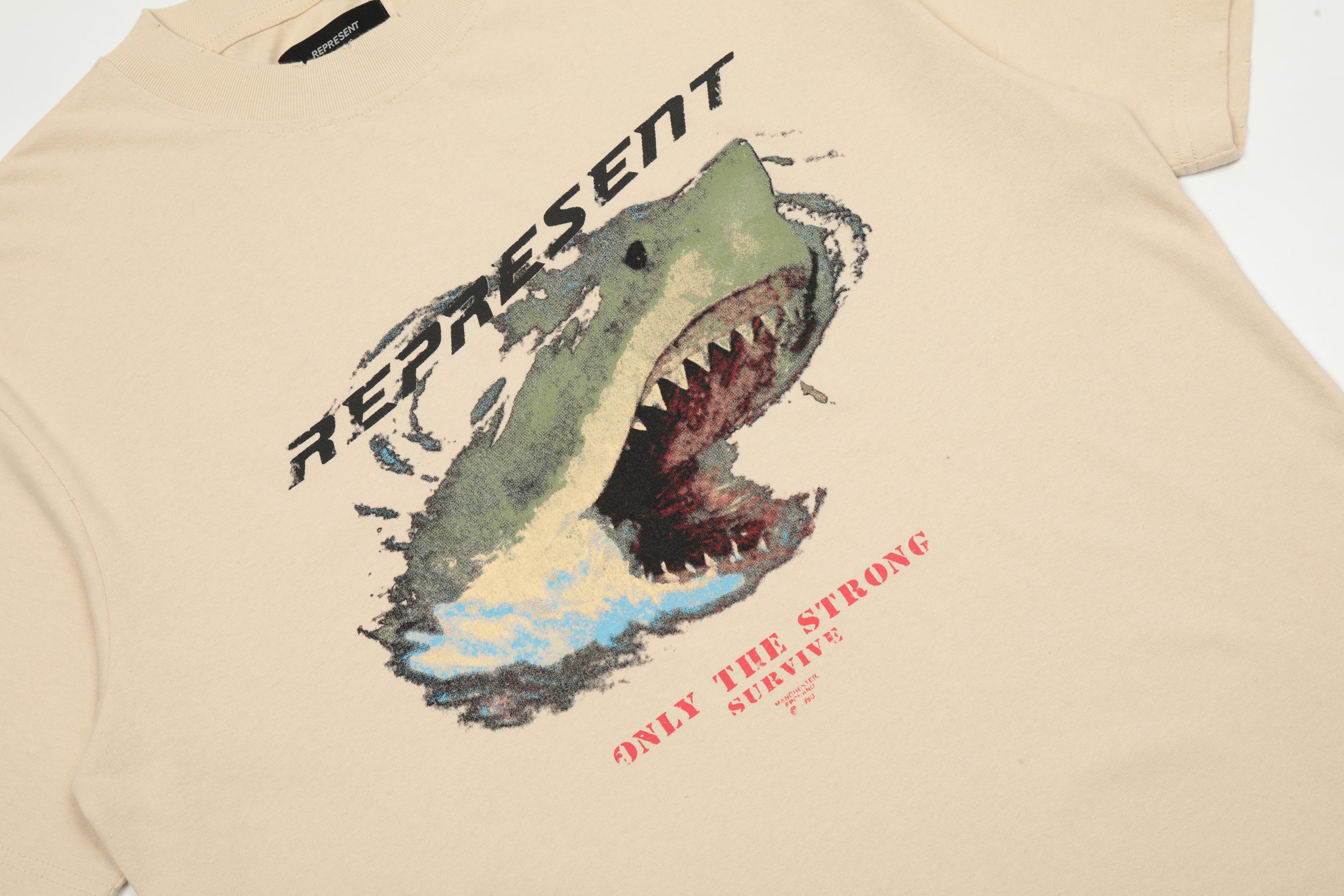 Футболка Represent Only the Strong Shark Survive "Sand" фото № 5