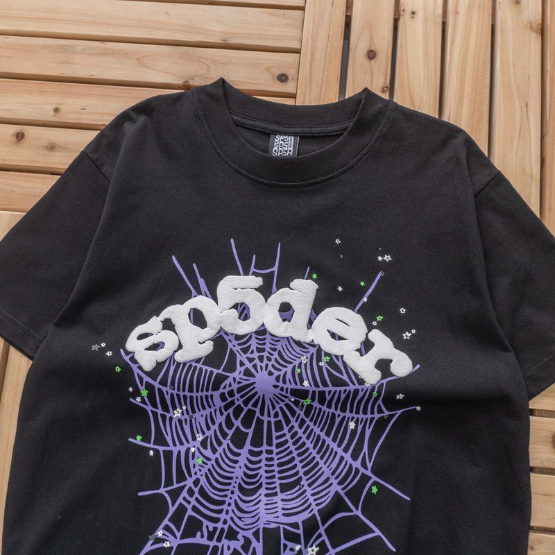 Футболка Sp5der Web And Logo Inscription "Black" фото № 2