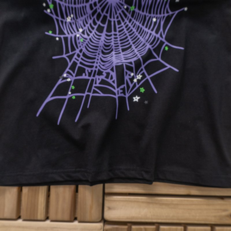 Футболка Sp5der Web And Logo Inscription "Black" фото № 3