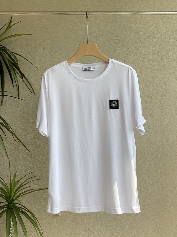 Футболка Stone Island With Black Patch "White" фото № 2