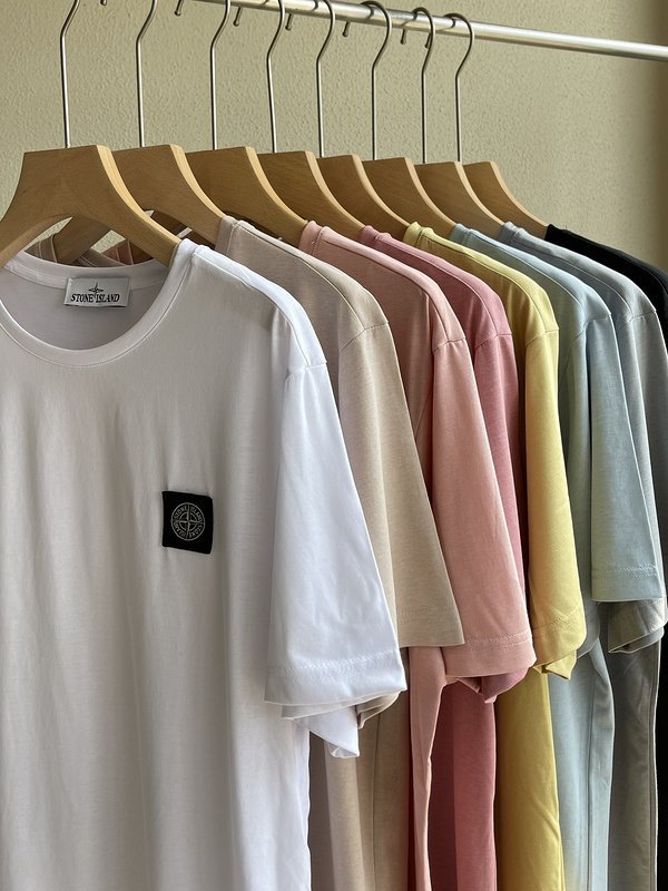 Футболка Stone Island With Black Patch "White" фото № 3