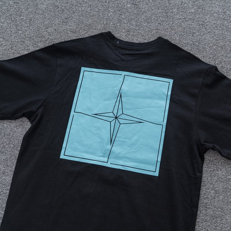 Футболка Stone Island Four Pointed Star - Print "Black" фото № 7