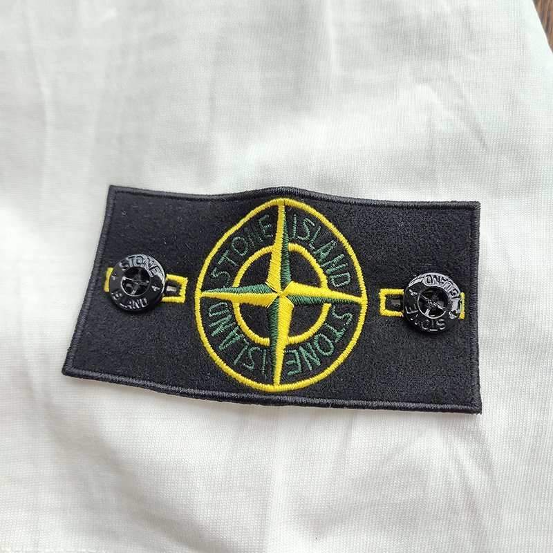 Футболка Stone Island Cotton With Patch "White" фото № 6