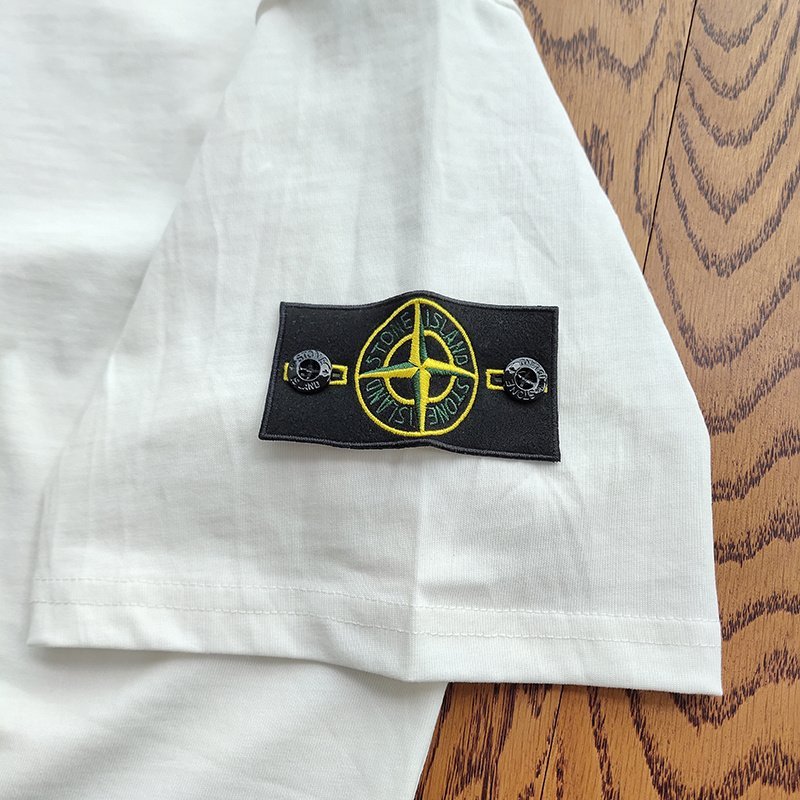 Футболка Stone Island Cotton With Patch "White" фото № 7