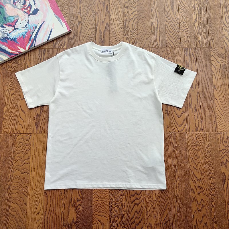 Футболка Stone Island Cotton With Patch "White" фото № 9