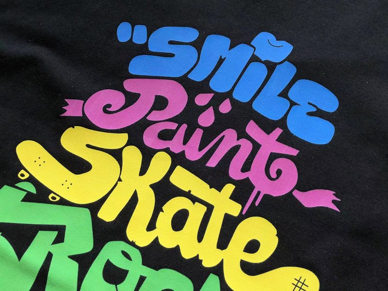 Футболка Stussy Four Colorful Front Inscription "Black" фото № 5