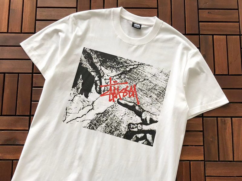 Футболка Stussy Logo Between Hands "White" фото № 2