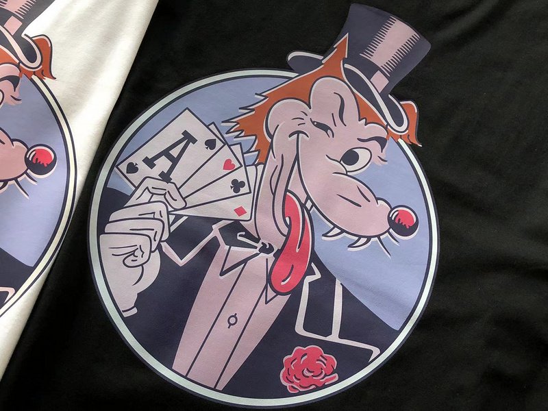 Футболка Stussy Wolf With Playing Card Inside Circle "Black" фото № 5