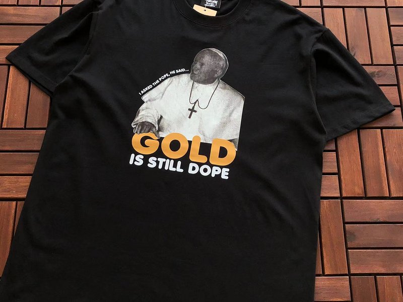 Футболка Stussy Inscription Gold Is Still Dope "Black" фото № 2