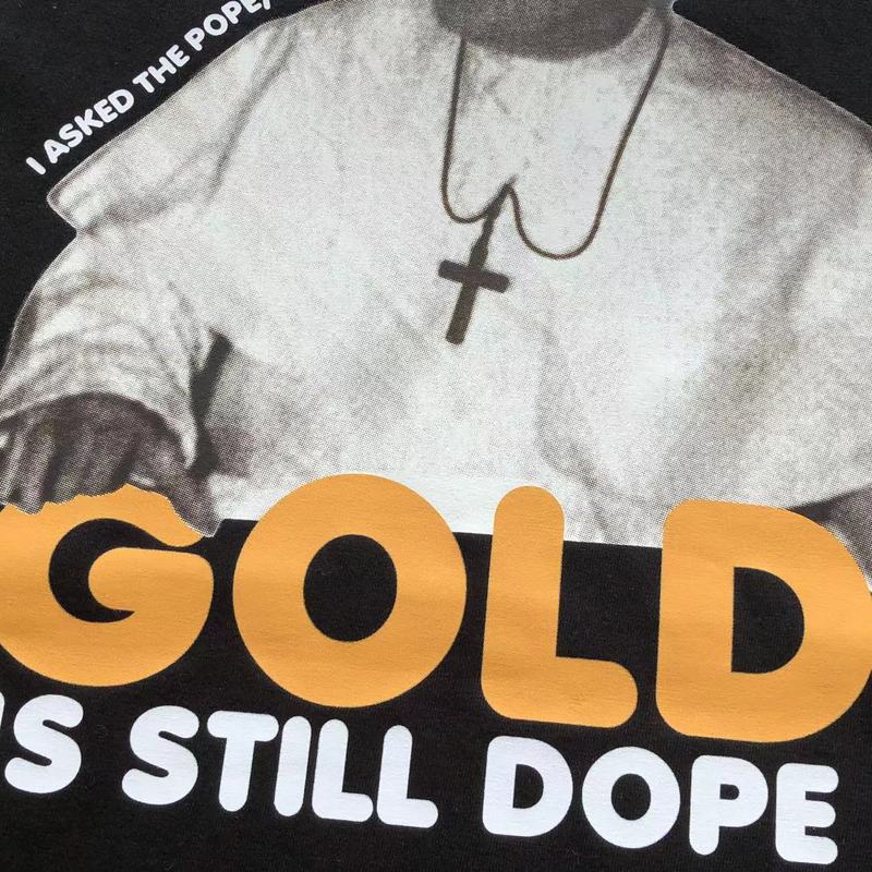 Футболка Stussy Inscription Gold Is Still Dope "Black" фото № 3