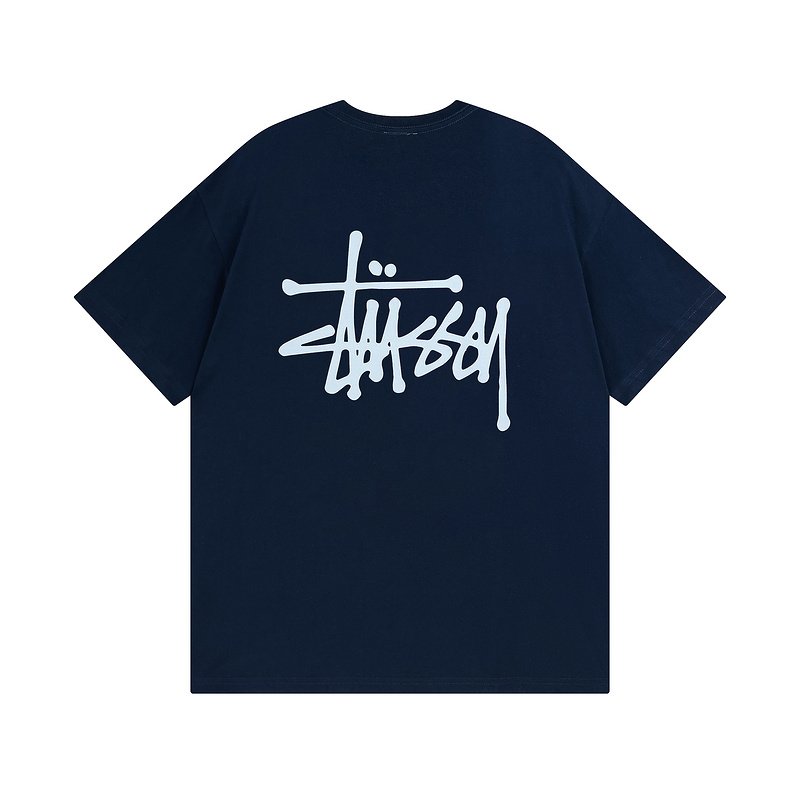 Футболка Stussy With A Creative Logo From The Brand "Blue/Black" фото № 2