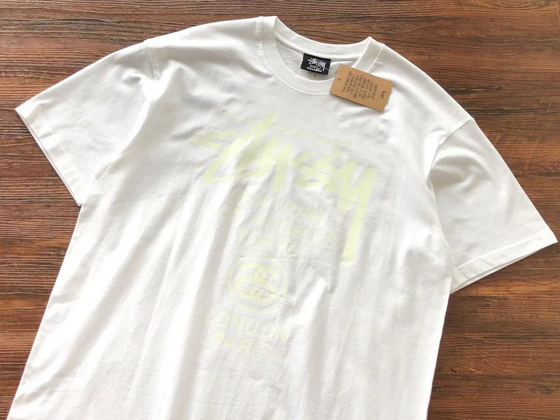 Футболка Stussy Cities And Letter With Mirror Image In Circle "White" фото № 7