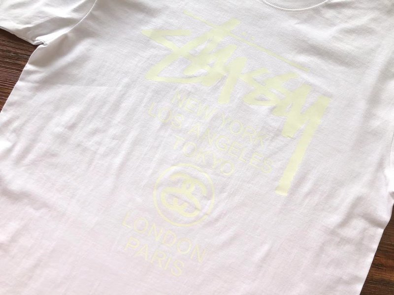 Футболка Stussy Cities And Letter With Mirror Image In Circle "White" фото № 8
