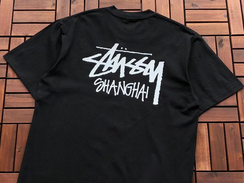 Футболка Stussy Inscription Shanghai "Black" фото № 3