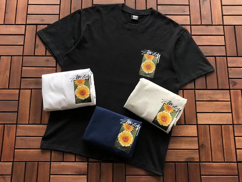 Футболка Stussy Flower Prints In Squares "Black" фото № 7