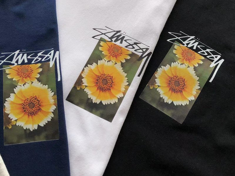 Футболка Stussy Flower Prints In Squares "Black" фото № 6