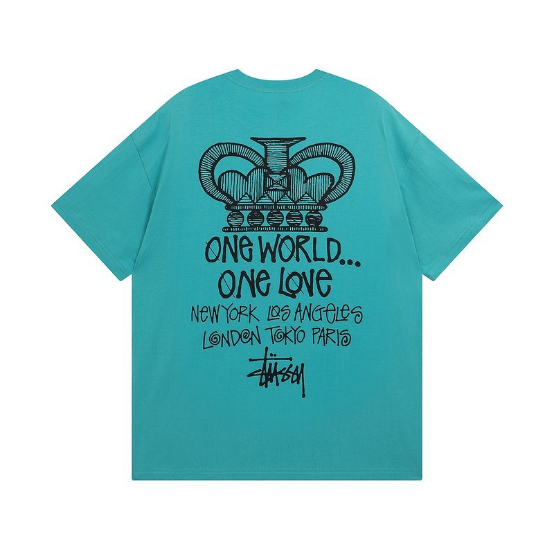 Футболка Stussy One World One Love "Turquoise" фото № 2