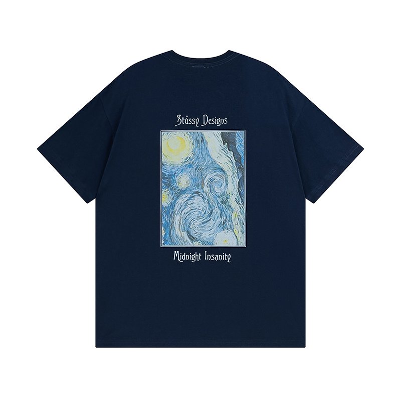 Футболка Stussy Van Gogh Painting "Blue/Black" фото № 6